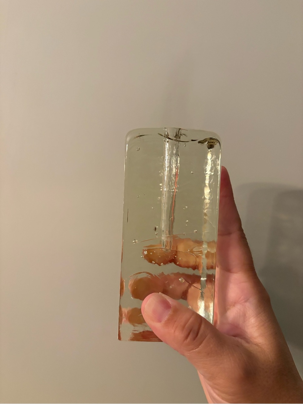 Clear Rectangular thick Glass Vase - Transparent